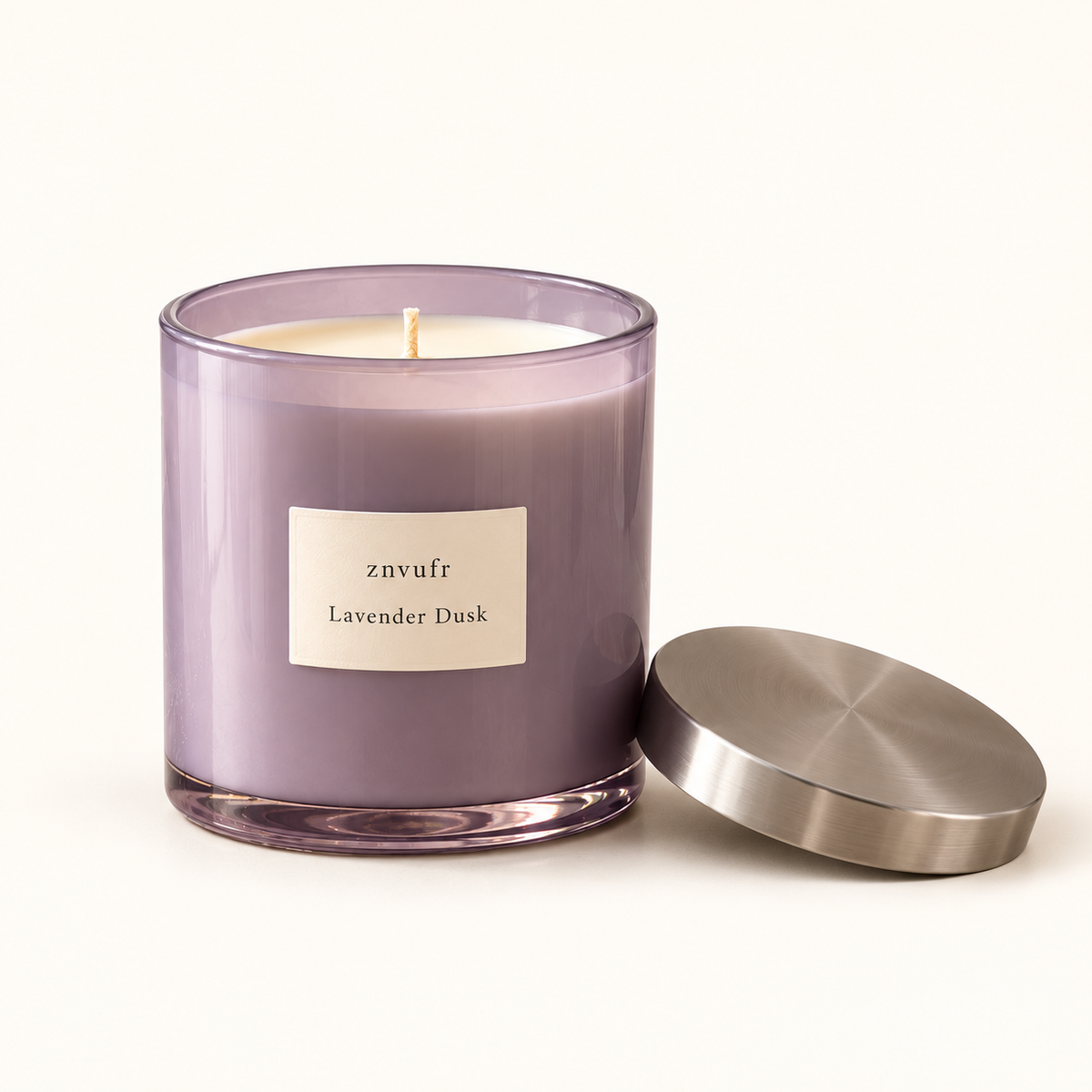 znvufr Lavender Dusk Scented Candle studio