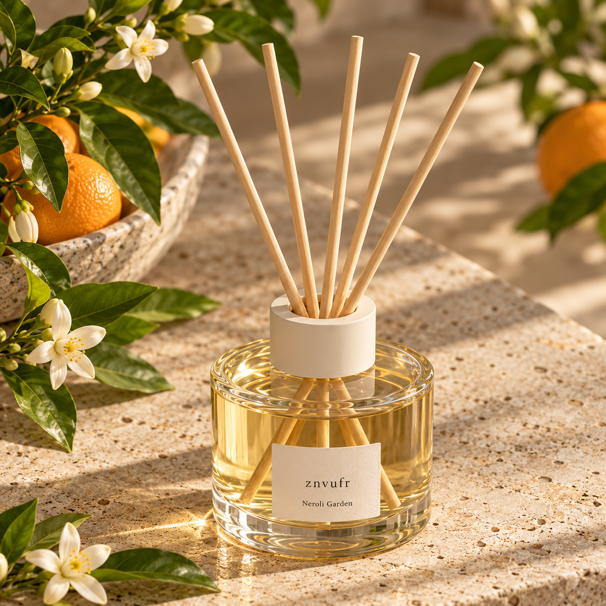 znvufr Neroli Garden Reed Diffuser detail