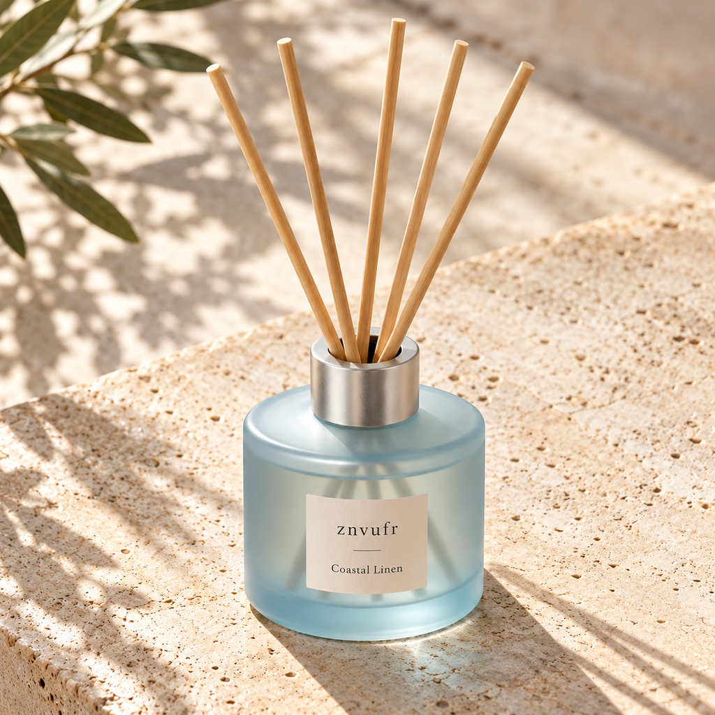 znvufr Coastal Linen Reed Diffuser detail