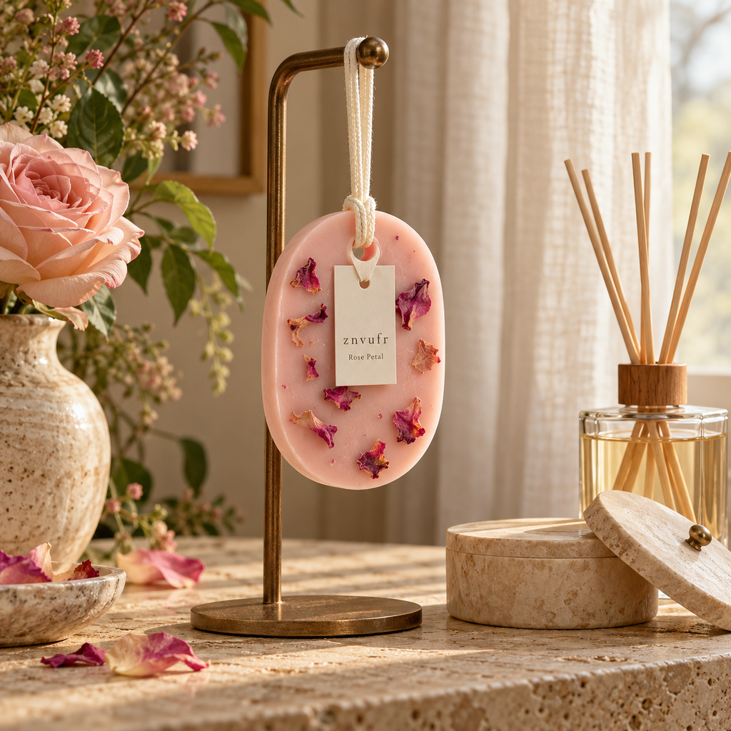 znvufr Rose Petal Scented Wax Tablet lifestyle