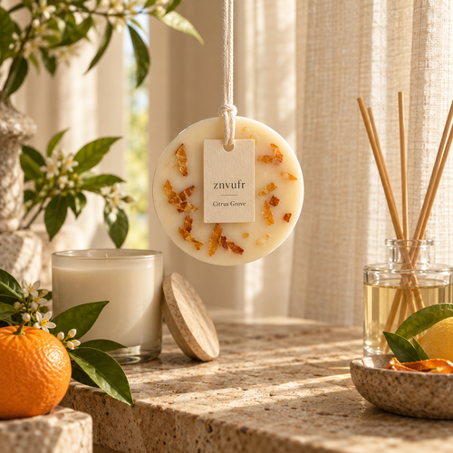 znvufr Citrus Grove Scented Wax Tablet lifestyle
