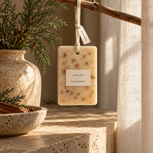znvufr Cedar Wardrobe Scented Wax Tablet lifestyle