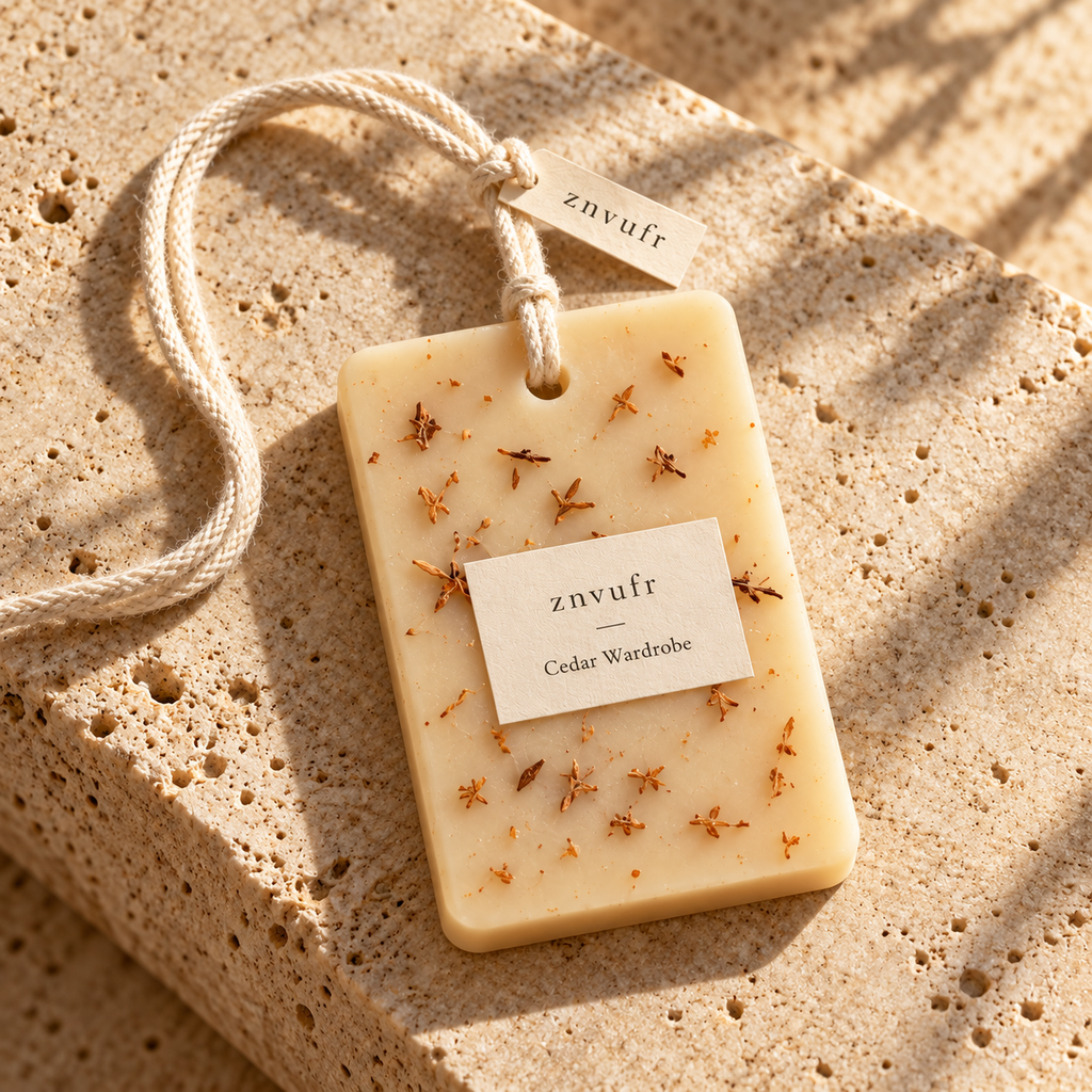 znvufr Cedar Wardrobe Scented Wax Tablet detail